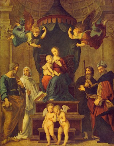 Madonna onder het baldakijn door Raffaello Sanzio Raphael